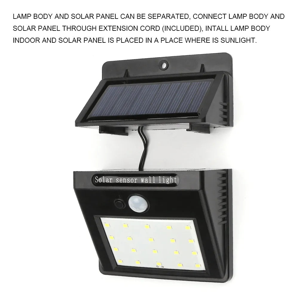 Vibe Geeks Wall Mount 20 LED Motion Sensor Solar Lights